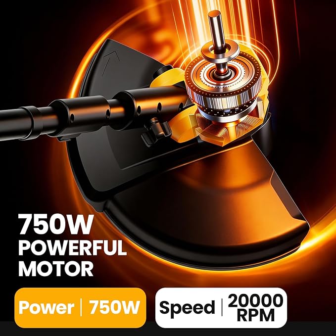 Electric String Trimmer, 14-Inch 2x3.0Ah 21V Battery Powered Weed Eater, Electric Lawn Mower Weed Wacker with Wheels, Brush Cutter Grass Trimmer for Garden Yard