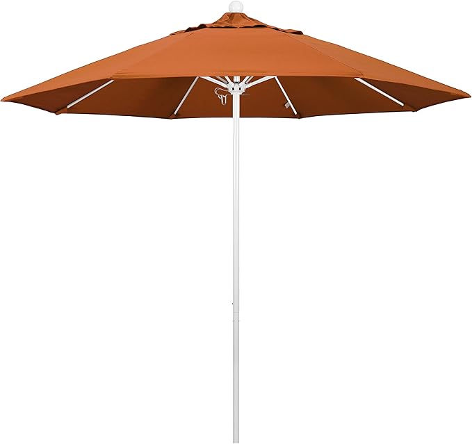 California Umbrella 9' Round Aluminum/Fiberglass Umbrella, Push Open,