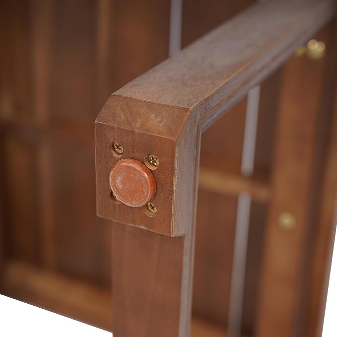 Outdoor Square Side Table with Acacia Wood Frame, Mocha