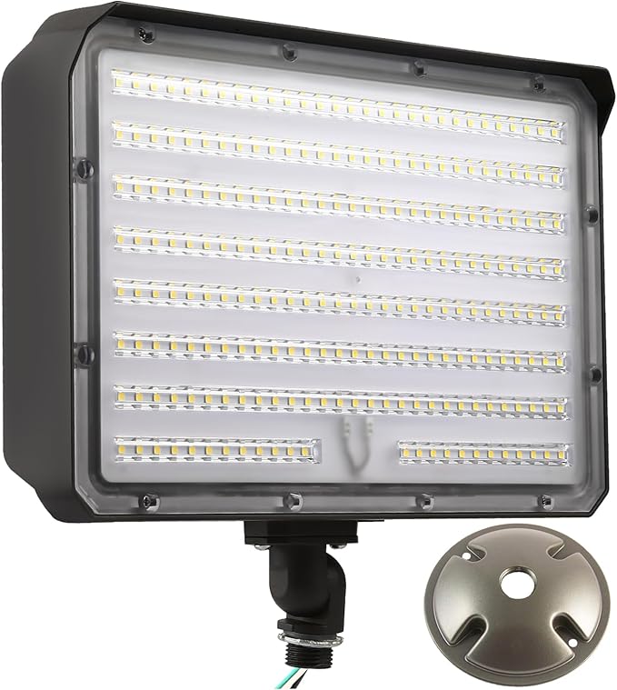 120W Outdoor LED Flood Light Dusk to Dawn with Knuckle, 16800LM 1000W Equivalent, 100-277V 5000K Daylight, ETL Commercial LED Flood Light Fixture, Outdoor Security Lighting for Landscape/Parking Lot
