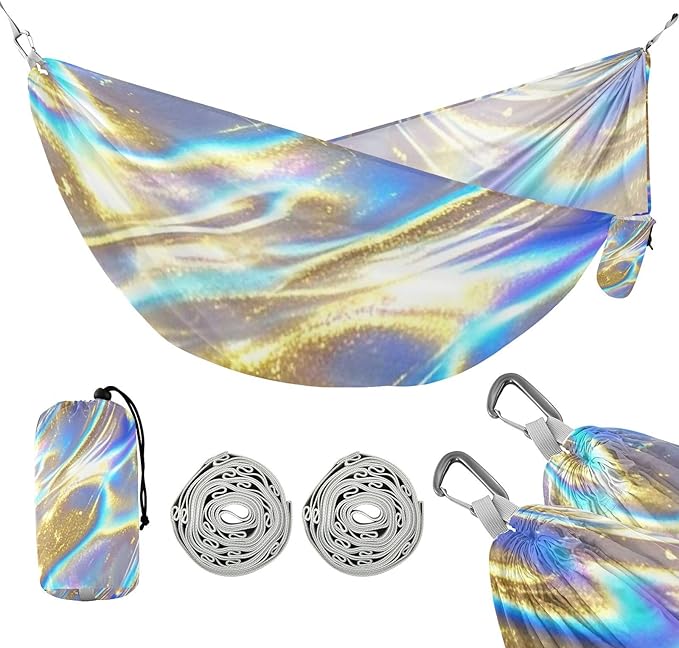 Neon Colored Acid Abstract 330lb Capacity Camping Hammock with Hanging Rope Hanging Hammock for Indoor Outdoor Patio Base para hamacas