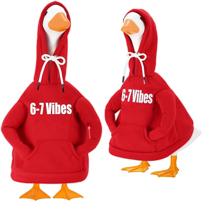Porch Goose Hoodie Outfits for 23 Inch Porch Goose & Duck Statues, Classic Hoodie Goose Clothes for Concrete Geese, Funny and Inspirational Goose for Front Porch Garden Yard Decor
