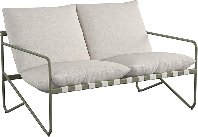 Novogratz Wrenn 4-Piece Sling and Cushion Conversation Set by The, Spanish Green