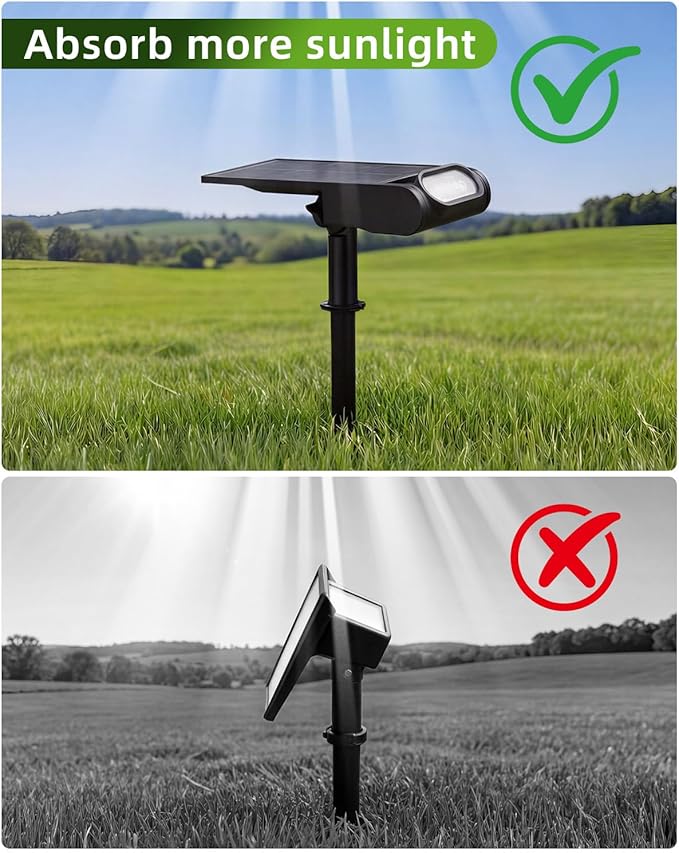 RGB Christmas Solar Spot Lights Outdoor, 12 RGB Color Modes Landscape Light Waterproof IP67 with Remote Control, 2-in-1 Color Changing RGB/Cool/Warm White for Yard Garden Christmas 4 Pack