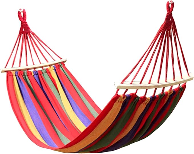 Camping Portable Hanging Hammock Indoor Home Bedroom Hammock Lazy Chair Travel Outdoor Swing Chair Thick Canvas Bed Hammocks Red02
