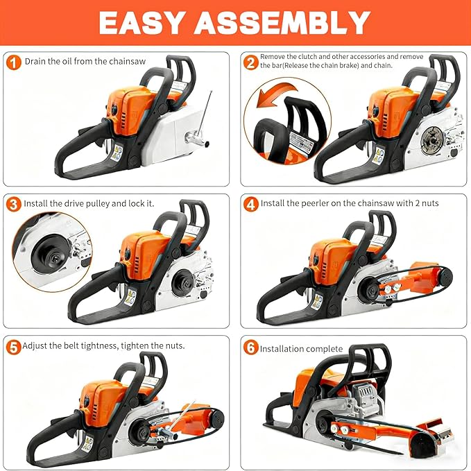 Log Peeler, Log Debarker Designed for Husqvarna and STIHL, Chainsaw Attachment for Wood Debarking,Chainsaw Accessories,Timber Framing Tool