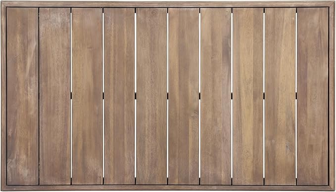 Christopher Knight Home Rammus 2 Pieces Outdoor Conversation Set, Acacia Wood Chat Set, Rectangular Coffee Table and Patio Loveseat Sofa, Slat Design Patio Furniture Set for Garden, Beige + Brown