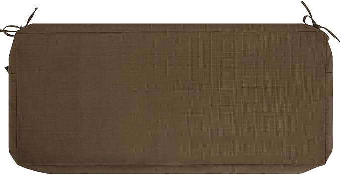 FUNHOME Outdoor Bench Cushion Cover 48 x18 x 3 inch,Water Resistant Cover with Zipper&Ties,Fade-Resistant Slipcover,Patio Porch Swing Cushion Cover Replacement Only,No Insert(Coffee Brown)