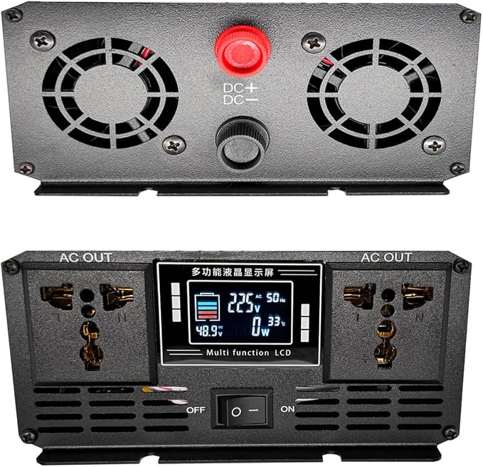 Pure Sine Wave Inverter 3500W/5000W/6000W/8000W/10000W/12000W Solar Power Inverter 12V 24V 48V 60V 72V DC to 110V 120V/220V 230V 240V AC Car Voltage Converter Transformer for Home RV(5000W,24Vto110V)