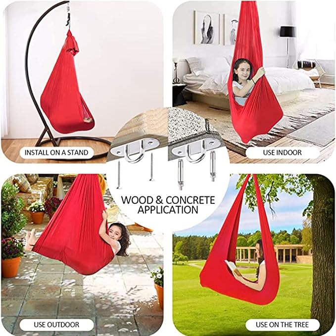 Indoor Outdoor Sensory Swing Therapy Hammock Kids Snuggle Cuddle Hammock Special Needs for Children Autism ADHD ADD (Color : Black, Size : 100 * 280CM/39 * 110in)
