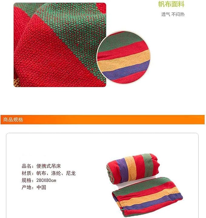 Camping Hammock Bed Single-Person Thickened Canvas Hammock Outdoor Camping Indoor Leisure Swing Student Dormitory Hammocks Hammock Swing (Color : Blue, Size : 280 * 80cm)