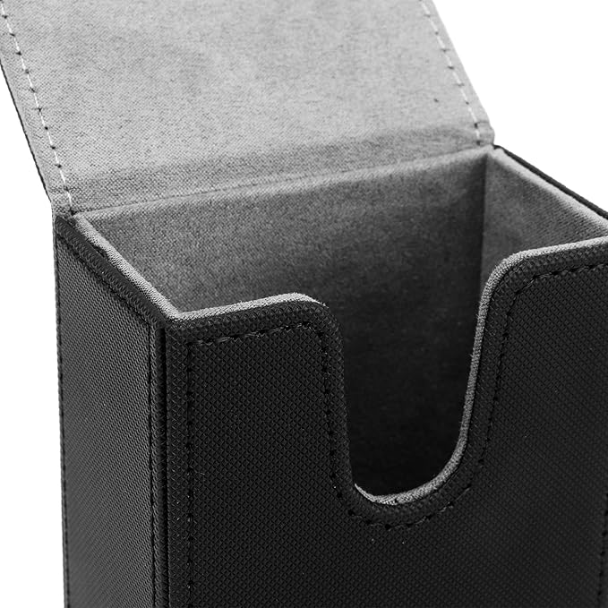 Haofy PU Leather Tarot Storage Box Sun Moon Design Large Size Felt Lined Holds 95+ Cards for Universal Standard Tarot Cards (Black)