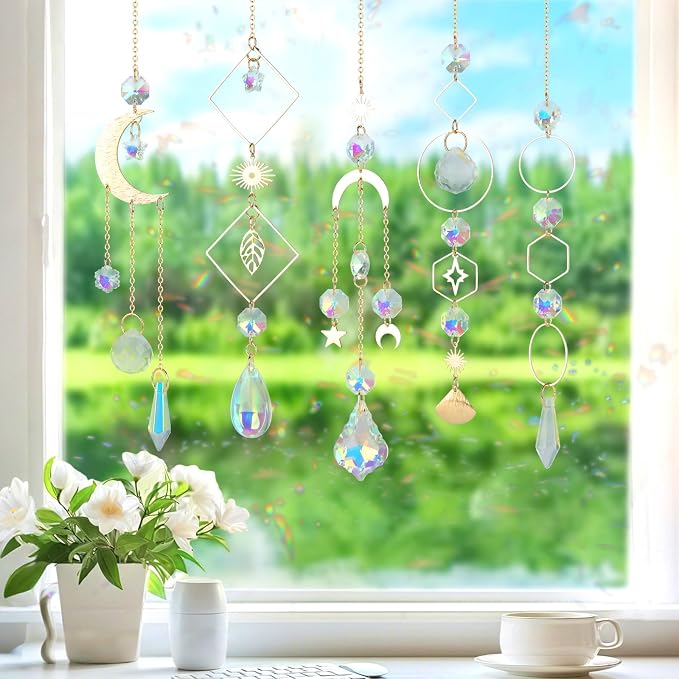Sun Catcher Kits for Adults, 228pcs DIY Suncatcher Making Supplies | Arts and Crafts for Girls Women Hanging Ornaments for Indoor Windows Prism with Crystal Balls Gift for Birthday Mother's Day