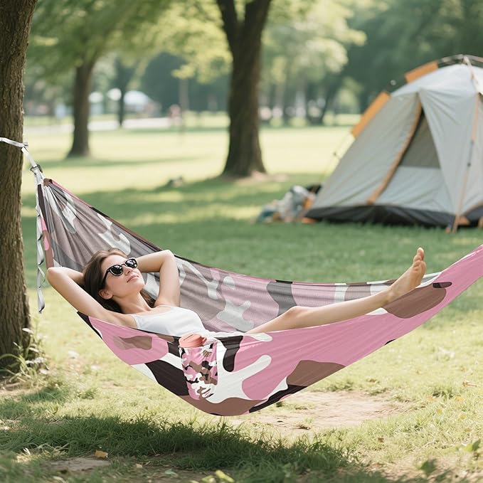 Camouflage Brown Peach 330lb Capacity Outdoor Hammock with Portabl Carry Bag Swing Hammock for Indoor Outdoor Patio Bases para hamacas para adultos