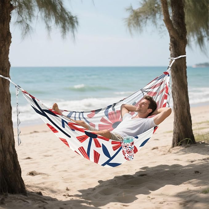 Lovely Floral Red White 330lb Capacity Hammocks for Camping Fabric Hammock for Indoor Outdoor Patio sillas para acampar