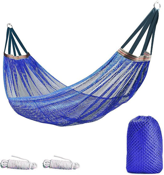 Outdoor Hammock, Load Bearing Camping Hammock, Travel Hammock with Storage Bag for Garden Beach Yard Travel (Blue)