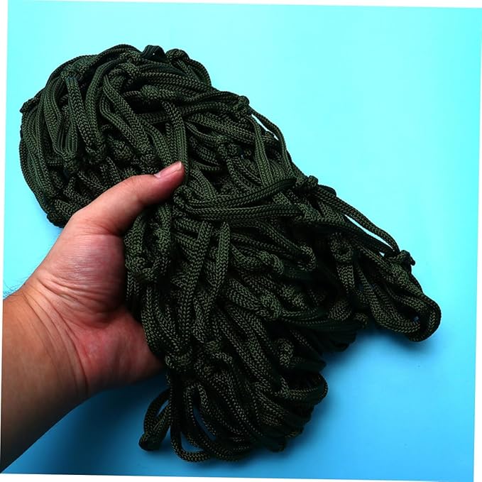 Nylon Mesh Hammock Rope Thickened Sleeping Swing for Outdoor Camping Hiking and Relaxation Army Green Lightweight and Portable