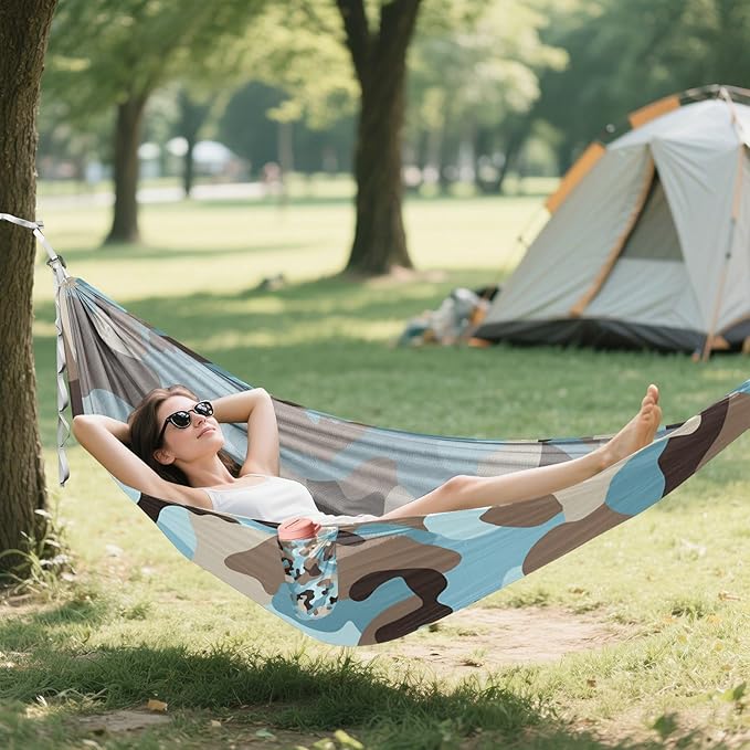 Camouflage Blue 330lb Capacity Hammocks for Camping with Tree Straps Tree Hammock for Outside Beach Patio Garden hamacas para adultos