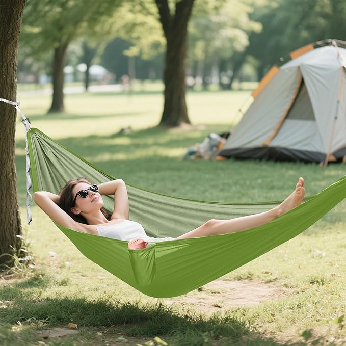Olive Drab Solid Color Pure Plain Green 330lb Capacity Hammocks for Camping with Tree Straps Backyard Hammock for Outside Beach Patio Garden macas mexicanas de Patio para Adulto