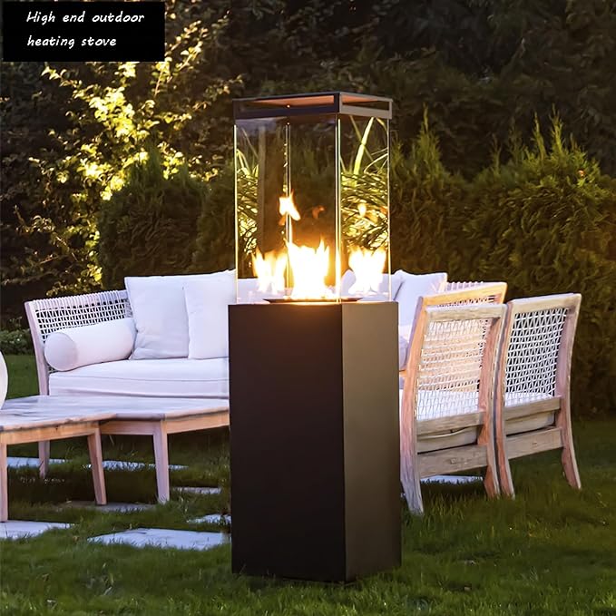 Outdoor courtyard heater, liquefied gas heating stove, modern fireplace design, suitable for gardens, courtyards, hotels and homestays