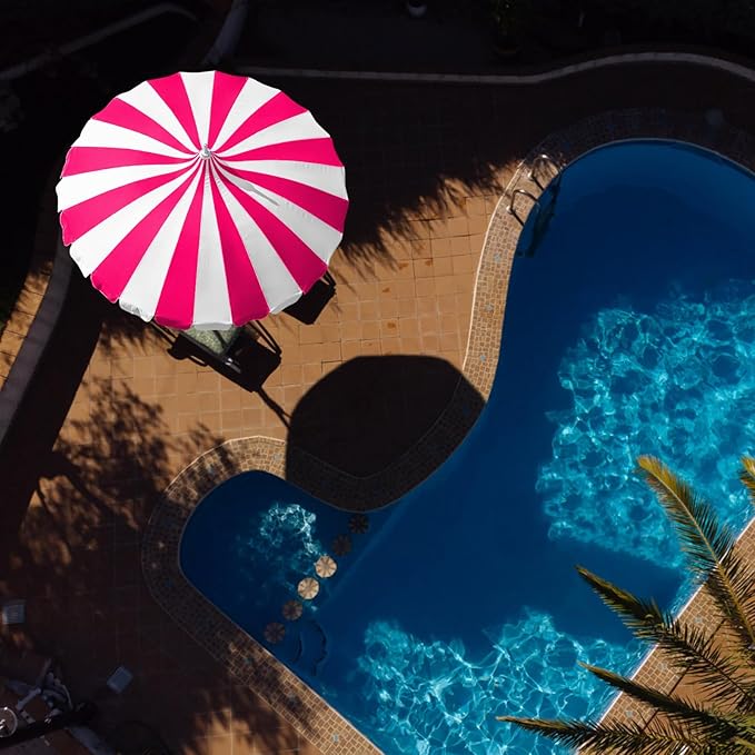 8Ft Patio Pagoda Umbrella, UV Protect Pool Umbrellas with Heavy Duty Pole, Outdoor Market Umbrella for Holiday Garden Backyard