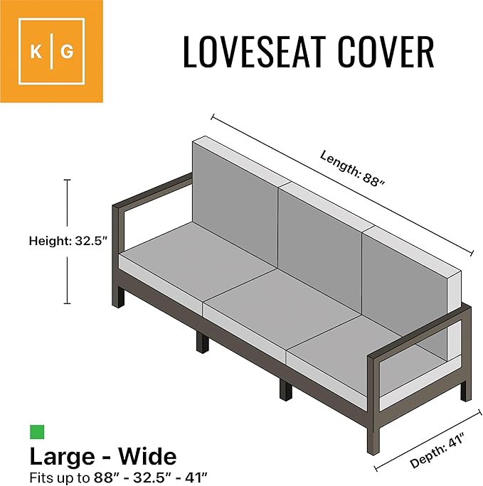 KHOMO GEAR Outdoor Couch Cover Patio Furniture Covers Waterproof Loveseat Cover Sofa Lounge Cover - Brown (88” x 32.5”x 33” - Wide)