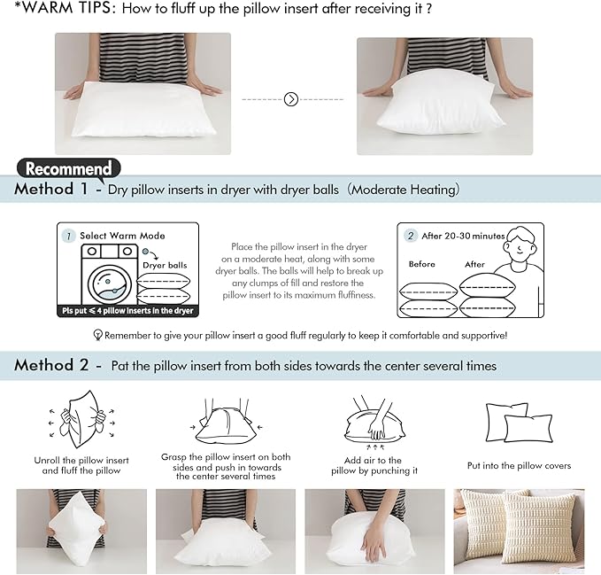 MIULEE Pack of 2 12x24 Outdoor Pillow Inserts, Outdoor Throw Pillows Water-Resistant Decorative Premium Lumbar Pillow Stuffer Sham for Porch Swing Couch Sofa Cushion Patio Furniture