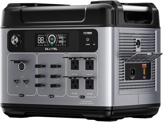OUKITEL P2001 Pro 3200W/2048Wh Power Station, Solar Generator with 4 AC Outlets (6400W Peak), 1.5H Full Charging, APP Control Battery Backup for Home, Camping & RVs(Optional Solar Panel)