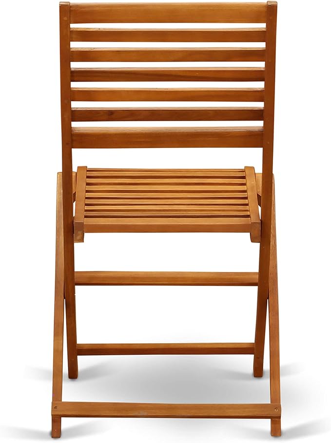 East West Furniture DEBS5CWNA 5 Piece Outdoor Patio Dining Sets Includes a Rectangle Acacia Wood Table and 4 Folding Side Chairs, 40x72 Inch, Natural Oil