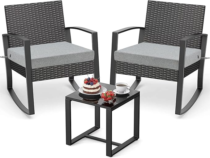 FUNHOME Patio Cushion Covers 22 x 20 x 4 Inch, No Insert! 2 Pack Water Repellent Outdoor Chair Seat Cushion Slip Covers with Zipper and Tie, Replacement Cover Only(Light Grey)