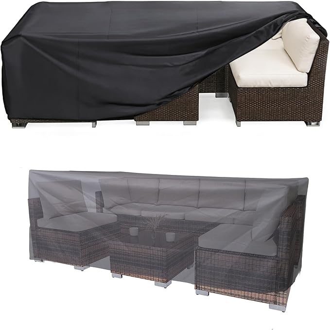 Outdoor Loveseat Cover,Waterproof for Outdoor Couch Cover, Outdoor Sofa Covers, Patio Furniture Covers, Patio Furniture Set, 82" W x 39" D x 36" H Black