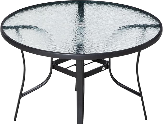 36" Round Glass Table Top with 2 Inch Umbrella Hole, 3/16" Thick Flat Polished Edge Tempered Finished for Patio, and Outdoor Tables, Only Glass (36 inch)