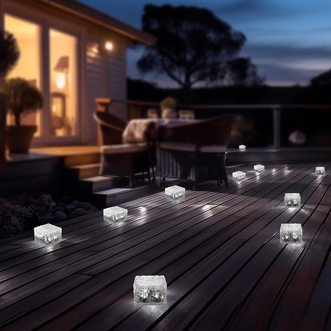MLKNK Solar Brick Lights-Outdoor Solar Lights for Yard-Solar Brick Landscape Path Light 6 Pack LED Light Brick Garden Decor for Pathway Patio Walkway Backyard Decoration, DS-XBZ-1-1-1