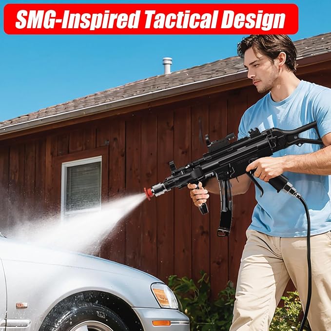 Swivel Pressure Washer Gun 3600 PSI – Easy Pull Trigger Handle with 3/8" Quick Connect Plug, Foam Cannon Compatible for Car, Home & Outdoor Cleaning (Black)