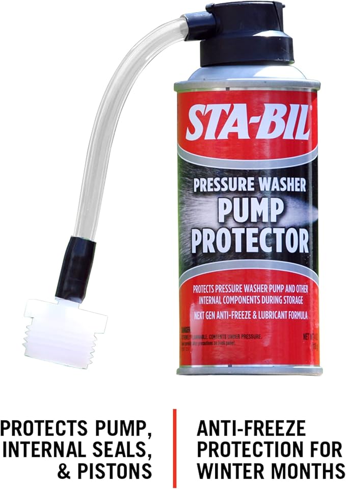 STA-BIL Pump Protector - Protects Pressure Washer Pumps and Other Internal Components During Storage, 4oz , Red & STA-BIL Storage Fuel Stabilizer - Keeps Fuel Fresh For Up To Two Years, 16oz, Red
