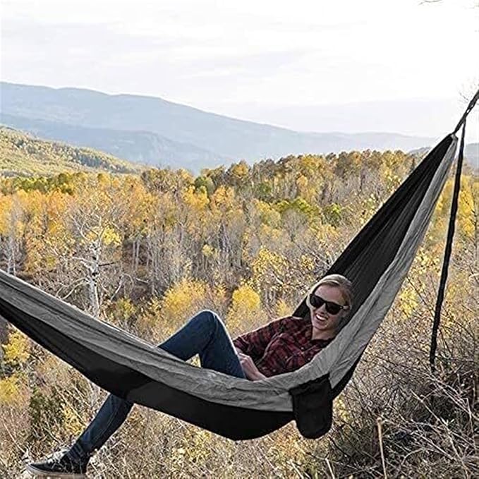 Hammock Lightweight Portable Double & Single Hammock with Tree Straps, Camping Gear for Outside Backpack Travel Hamock Outside(270x140 cm)