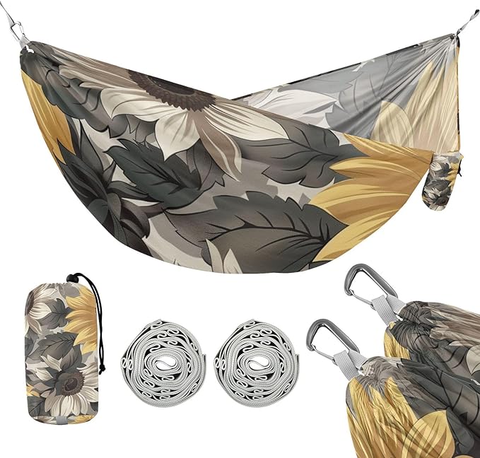 Anime Sunflower Ash Coffee Black 330lb Capacity Outdoor Hammocks Indoor Hammock for Outside Camping Essentials hamaca para Patio Exterior