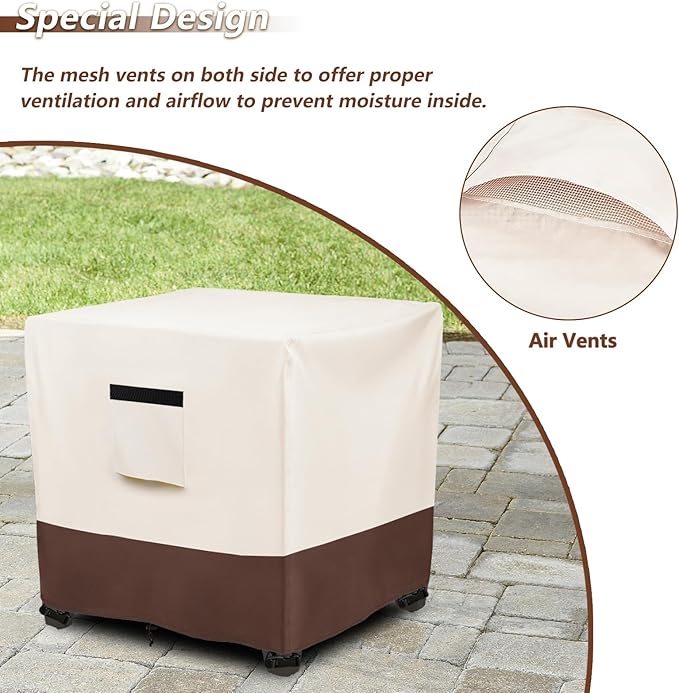Waterproof Patio Small Side Table Cover,Square Outdoor Ottoman Covers,Heavy Duty 600D Patio Wicker Side Table Cover,Fits Square PatioTable, All-Weather Furniture Protection.26''W x 26''D x 18''H