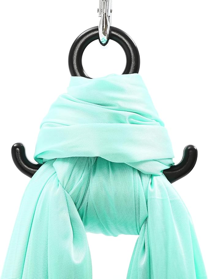 Aerial Yoga Hammock, 440 lbs Capacity Ceiling Mounted Aerial Silks Kit with 360° Swivel, Polyester Fabric for Home Gym Studio, 16.4ft