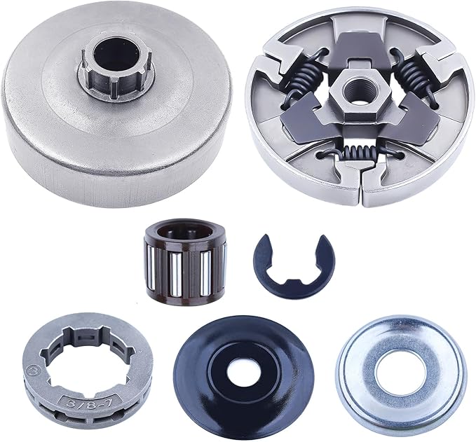 Adefol Chainsaw 3/8"-7 Clutch Drum Rim Sprocket Kit for Stihl MS660 066 064 MS640 MS661 Chainsaw, MS660 Cutch Kit With Washer E-clip Needle Bearing Replacement Parts # 1122 160 2002, 1122 007 1000