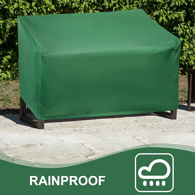 PATIKIL Outdoor Bench Cover, 210D Oxford Heavy Duty Waterproof Patio Furniture Covers for Garden Sofa Chair Table Zero Gravity, 64"L x 26"W x 35"T, Green