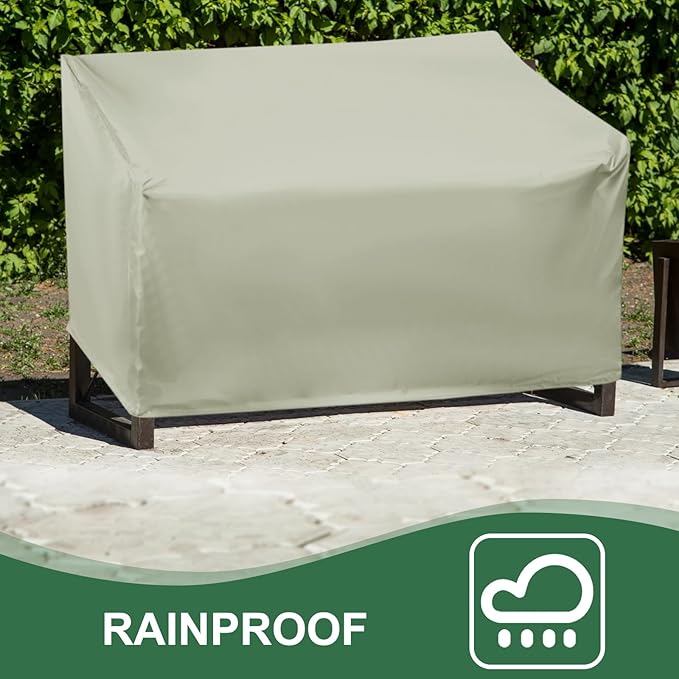 PATIKIL Outdoor Bench Cover, 210D Oxford Heavy Duty Waterproof Patio Furniture Covers for Garden Sofa Chair Table Zero Gravity, 64"L x 26"W x 35"T, Champagne Color