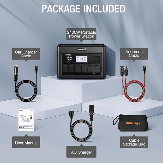 Portable Power Station 2400W, 1843.2Wh LiFePO4 Solar Generator UPS Home Battery Backup Power w/4 2400W AC Outlets (4800W Peak),2 PD100W, 2Hrs Fast Charging for Outdoor Camping, RV Travel,Emergency