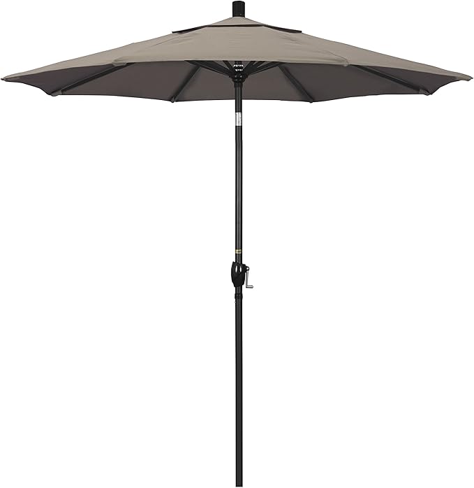 California Umbrella 7.5' Round Aluminum Market Umbrella, Crank Lift