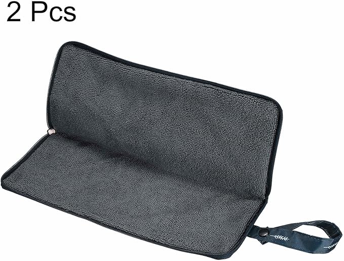 HARFINGTON 2pcs Wet Umbrellas Bag 4.9" x 11" Superfine Fiber Strong Water Absorption Umbrella Case Cover Portable Waterproof Case for Storage Travel Home Outdoor, Navy Blue