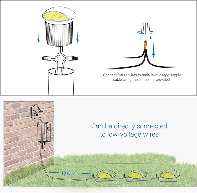 GOODSMANN Landscape Lighting 2PK Well Lights Low Voltage 5 Watt LED 150 Lumen 12V AC In-Ground Lights 3000K Warm White