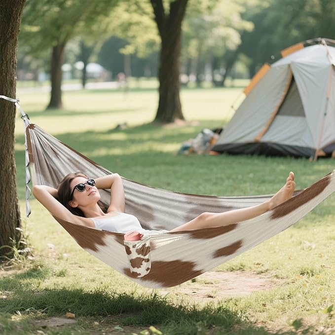 Hammocks for Outside Leopard Pattern Camping Hammock Portable Hammocks with Tree Straps and Carry Bag Camping Accessories for Hiking Beach Outdoor