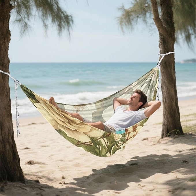 Retro Flower Pattern Vintage 330lb Capacity Hammocks for Camping with Hanging Rope Indoor Hammock for Indoor Outdoor Patio para ir de Camping