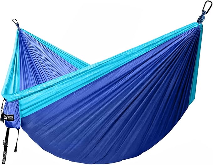 NOBRIM Hammock Camping Portable Hammocks Nylon Hammock with Tree Straps Two Carabiners Double Person Hammock Outdoor for Travel Patio