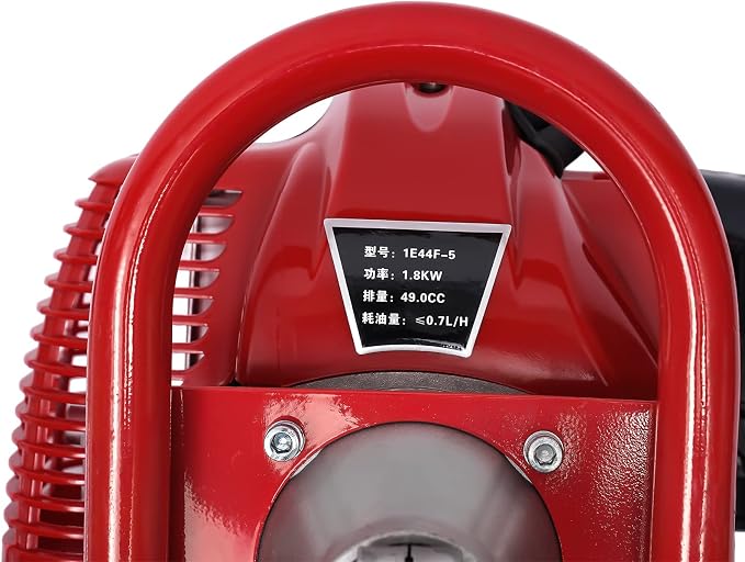 49CC 2-Stroke Gas Lawn Mower, Multi-Functional Gas Mower Grass, 1.8KW Hand Push String Trimmer, Red